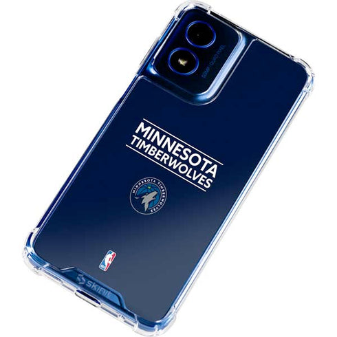 NBA Minnesota Timberwolves Standard - Navy Blue Moto G 5G (2024) Clear Case